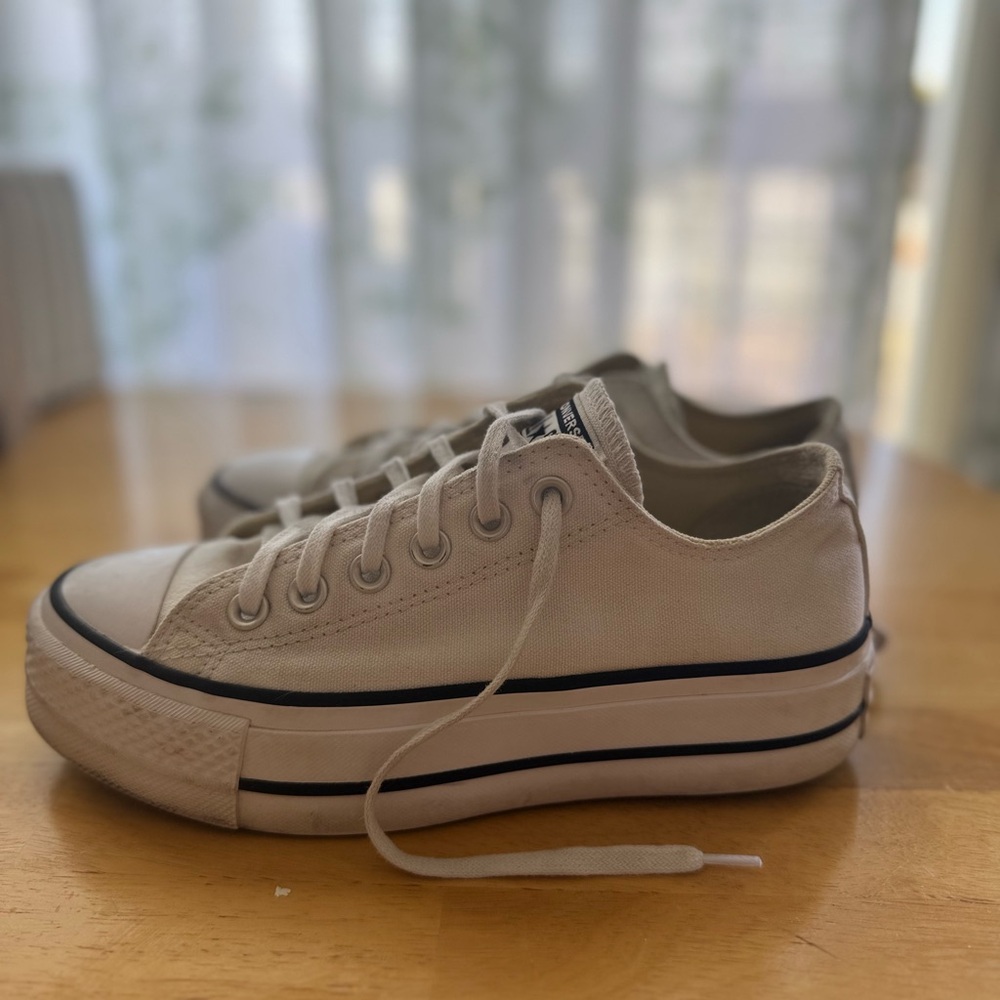 Converse All Star White platform Sneakers
